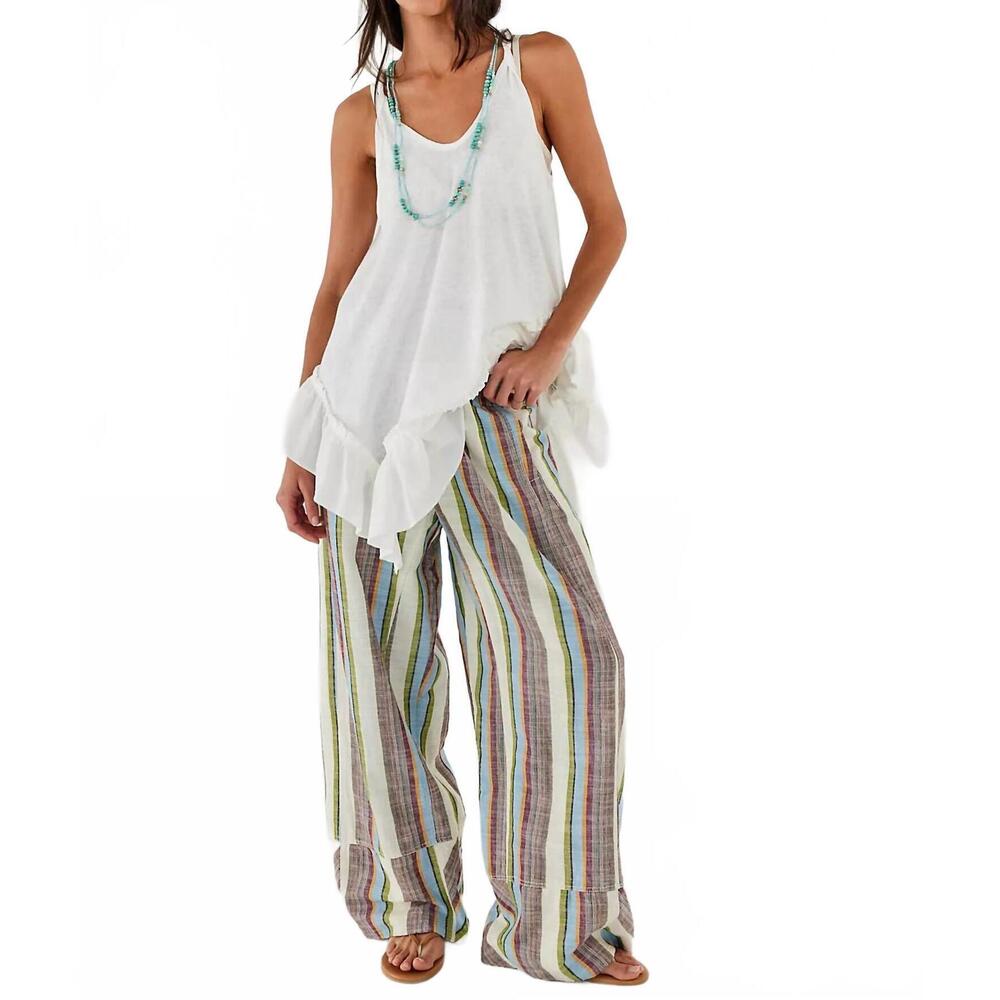 NEW FREE PEOPLE chambers laid back pant in stripe - Picture 1 of 3